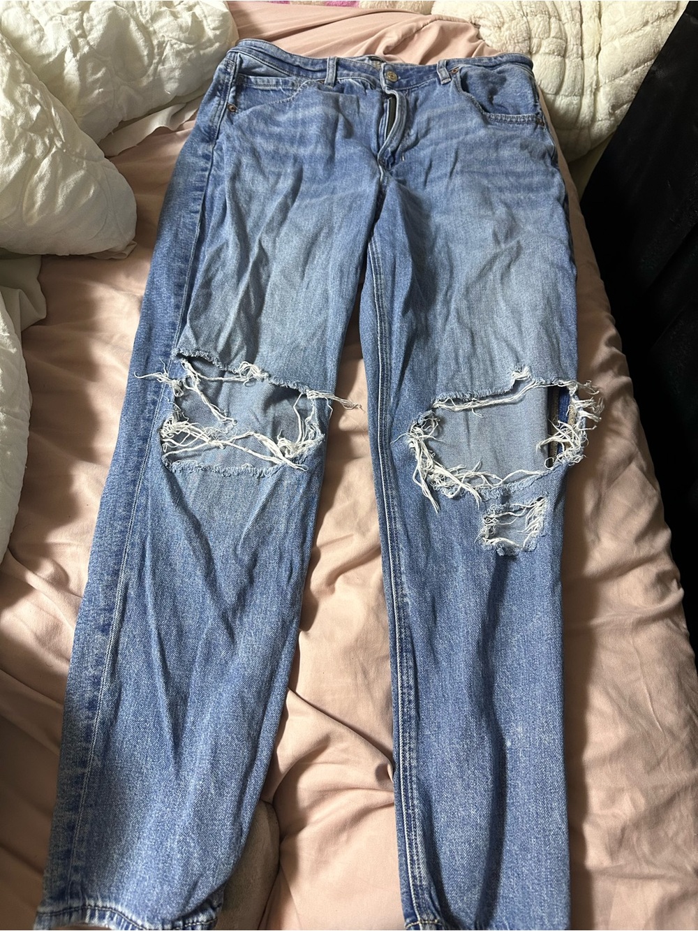 American Eagle Outfitters Light Wash Distressed Boyfriend Jeans